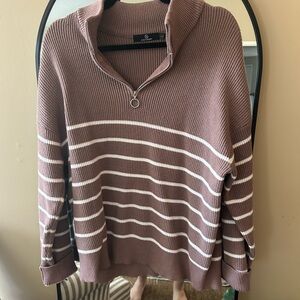 Striped quarter zip Sweater